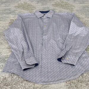 14th & Union White and Blue Geometric Shirt